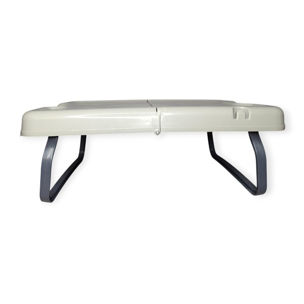 Foldable Outdoor Tailgate Table or Lap Table in Off-White and Gray